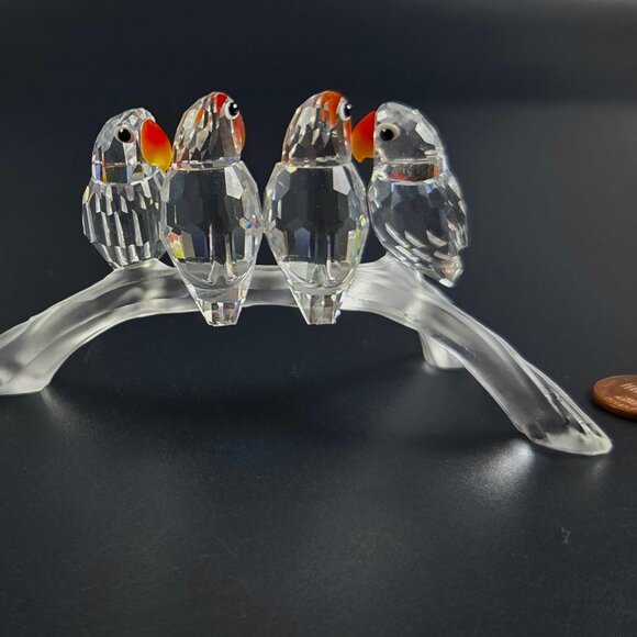 Vintage Swarovski “Feathered Beauties” Baby Lovebirds Figurine — No Box - Picture 11 of 11